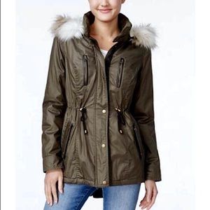 American Rag Company Dark Olive Coated Parka Coat